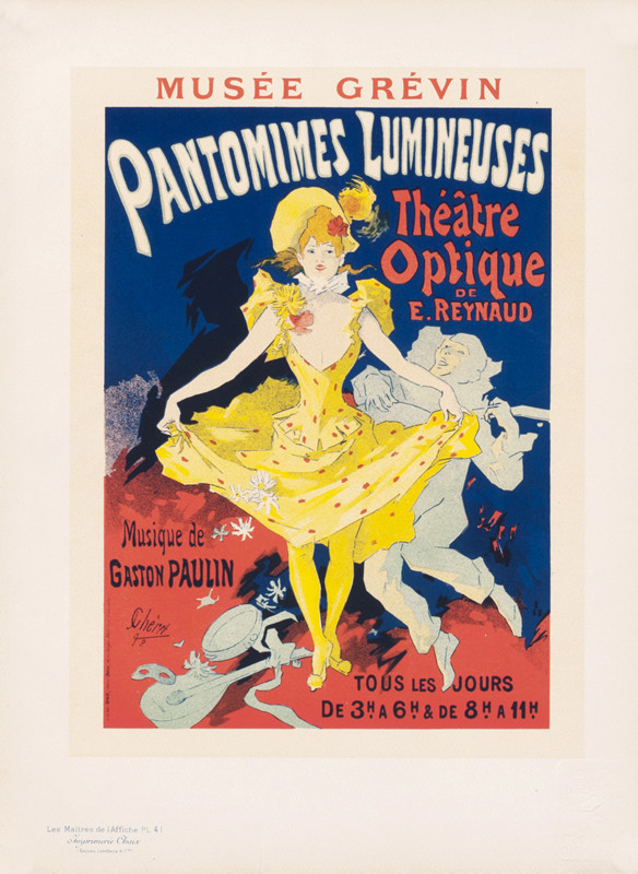 Woman in yellow costume and hat on stage with musician behind