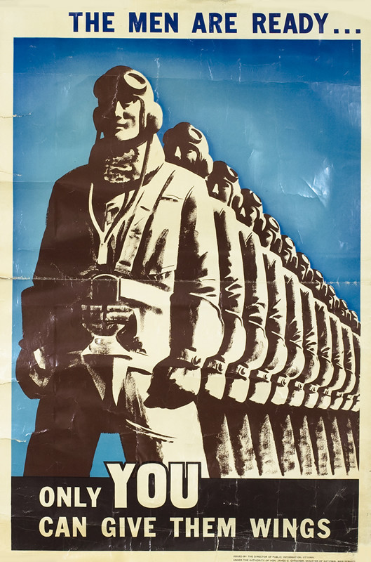 Phalanx of aviators; brown, blue