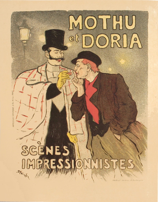 Dandy lights artist's cigarette; red, gray, brown, black