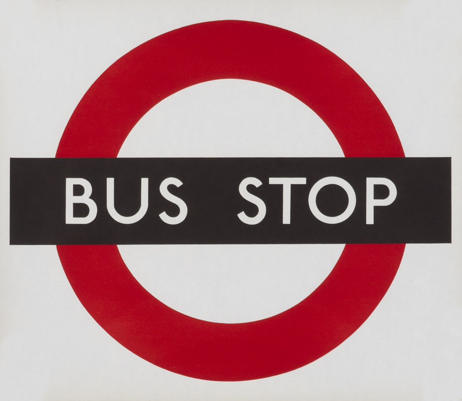 Words with London Underground sign; red, black, white