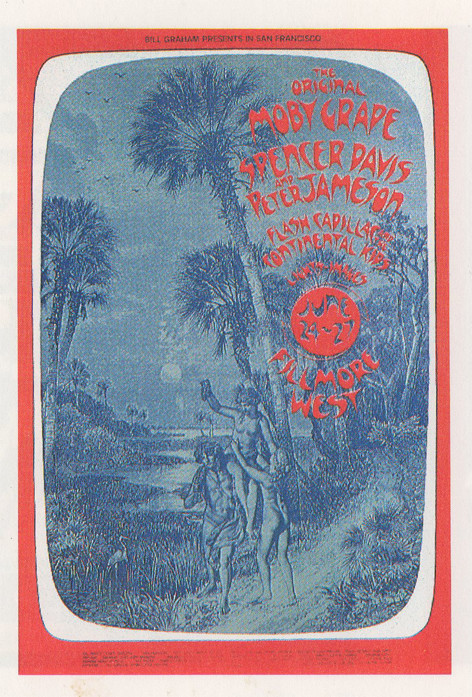 No. 281, Moby Grape, Spencer Davis, Peter Jameson, Flash Cadillac and the Continental Kids; silver, blue, red