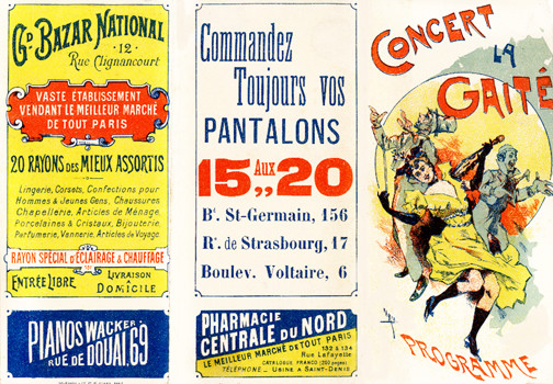 Trifold, Woman playing violin with clowns against moon, yellow, blue, red