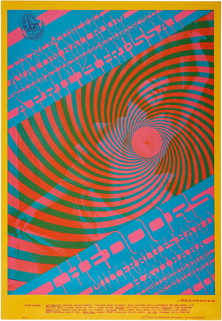 No. 57, The Doors, The Steve Miller Blues Band, Haji Baba; yellow, blue, pink, green