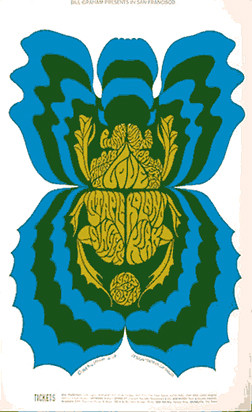 No. 116, Rorschach ink blot design, The Staple Singers, Rahsaan Roland Kirk; blue, green, yellow