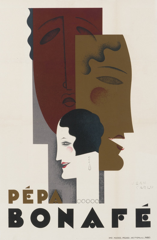 PEPA, COMEDY/TRAGEDY MASKS; BLACK, BROWN, GRAY