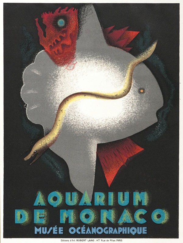 Abstract fish and sea snake