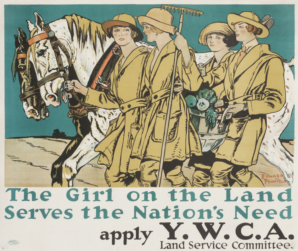 Girls head to the field; blue, tan, white, brown