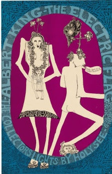 No. 117, stick figure flower children, Albert King, Collectors; blue, purple