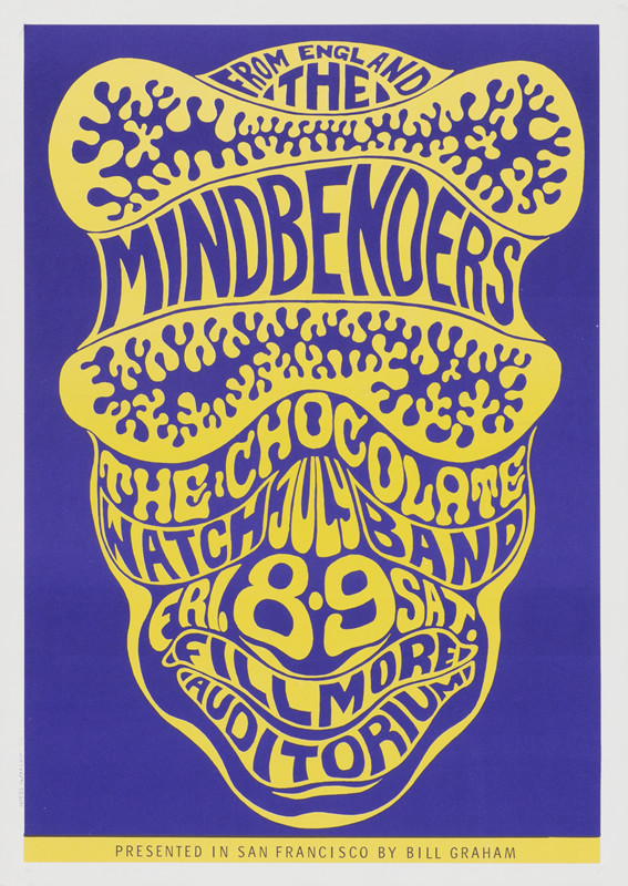 No. 16, abstract face, mindbending, The Chocolate Watchband; green, purple