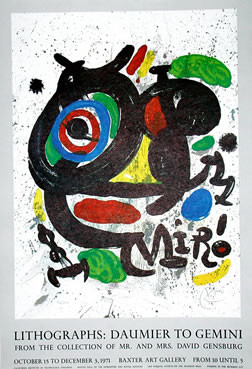 abstract shapes with signatures; black, blue, red, green, yellow