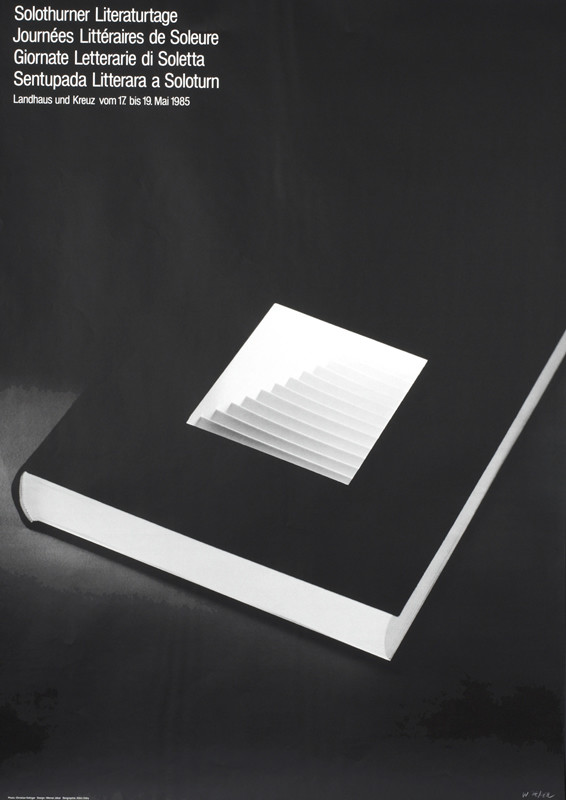 Book with stairway on cover; black, white