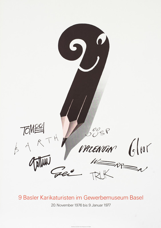 PENCIL FACE & SIGNATURES; RED, B/W
