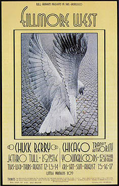 No. 187, image of white dove amongst bricks, Jethro Tull, The Loading Zone, Chicago Transit Authority, The Youngbloods, Colosseum; yellow, white