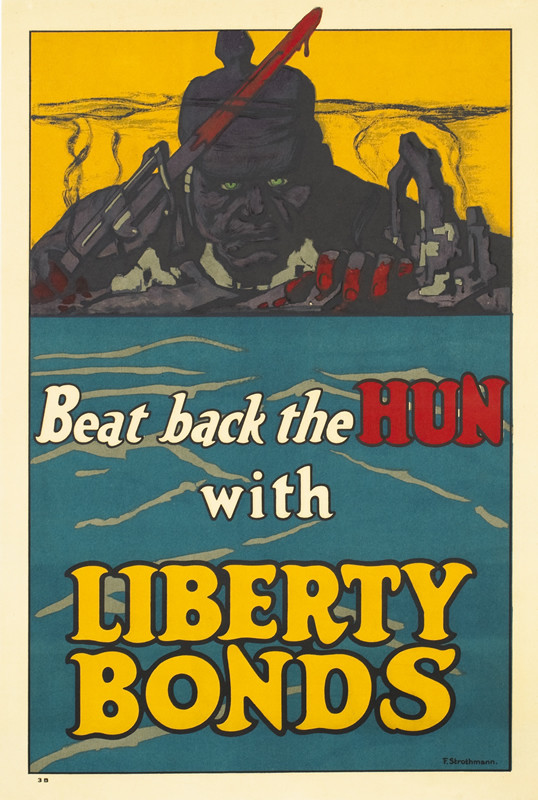 War poster depicting evil Hun