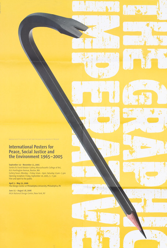 Pencil, bold lettering; yellow, gray, white