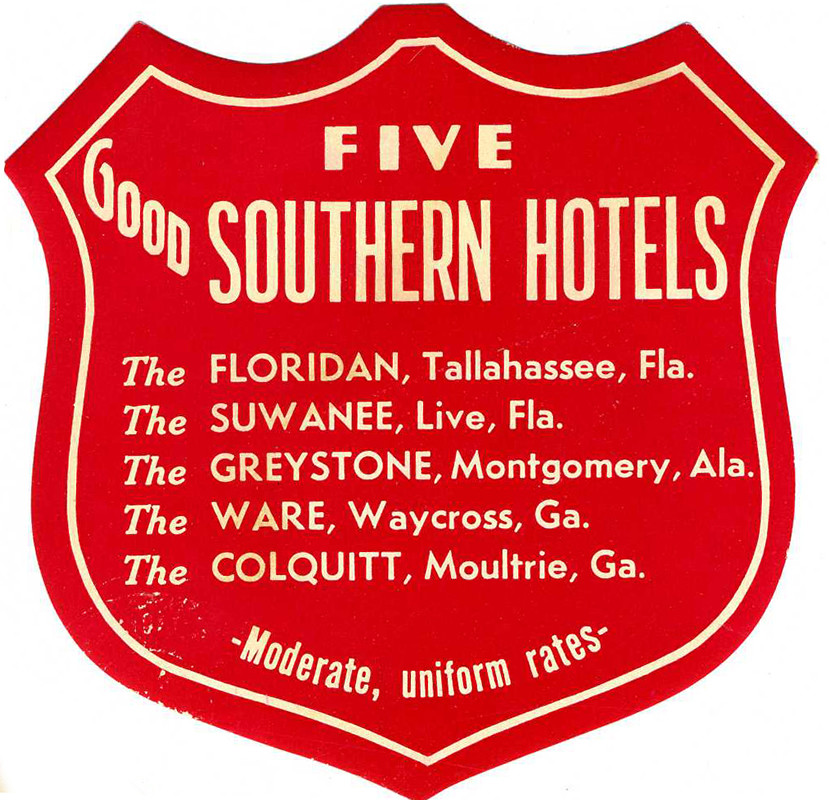 List of hotels in Southern US; red, white
