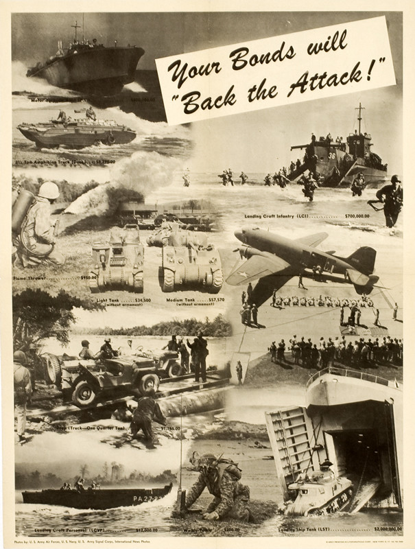Photographs of soliders/sailors with equipment, prices of purchase, ships, armaments, tanks; black, white
