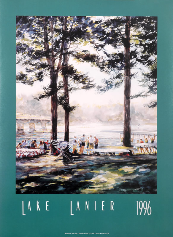 Rowers assemble near Lake Lanier; green, brown, white