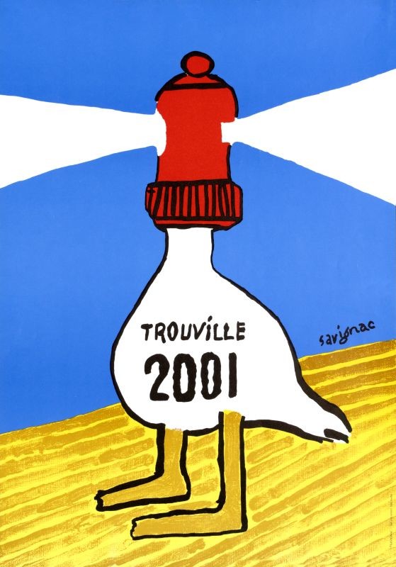 duck with lighthouse head; red, blue, yellow, black