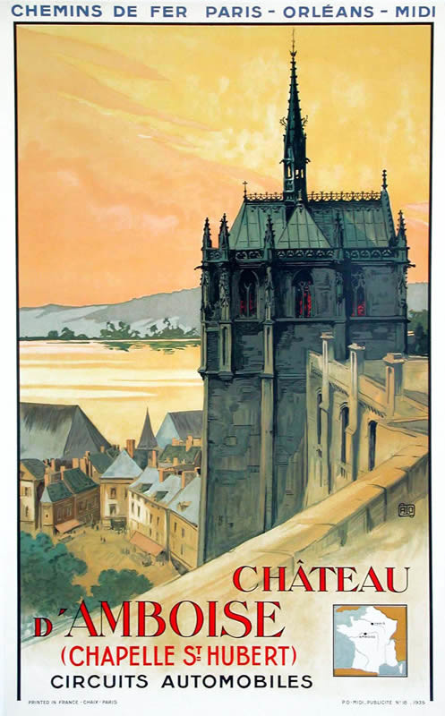 View of Chateau; yellow, orange, green