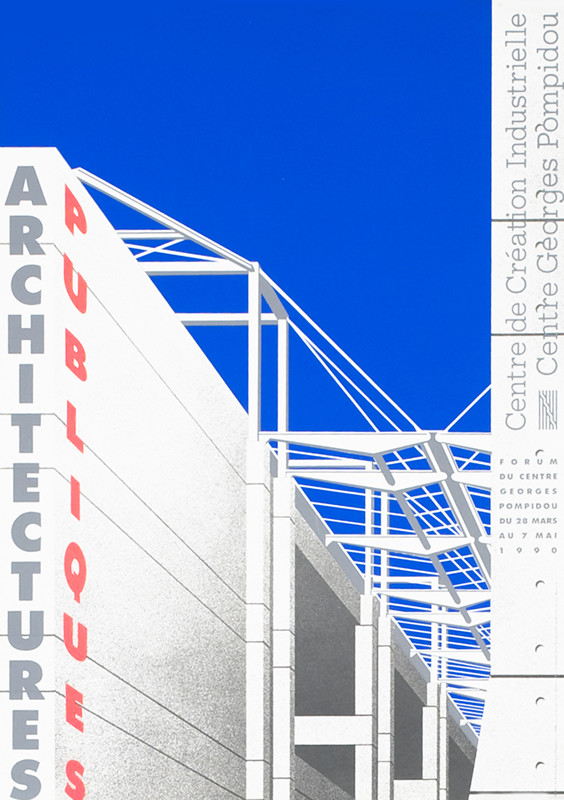 Building against sky; blue, gray
