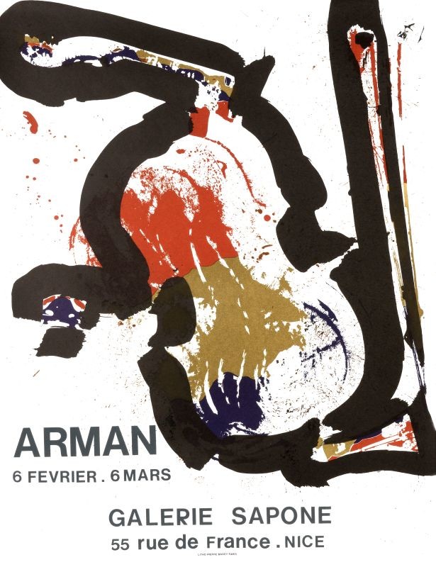 Abstract painting of a violin or cello, paint splatter; black, white, red, brown