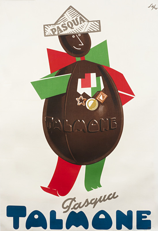 CHOCOLATE EGG MAN; RED, GREEN, BROWN, BLUE, B/W