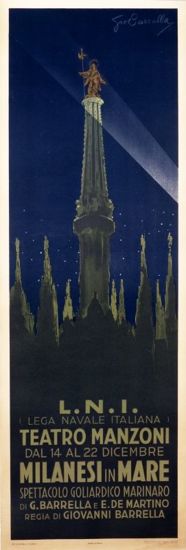 night lights on the turrets of Milan Cathedral; blue, black, green