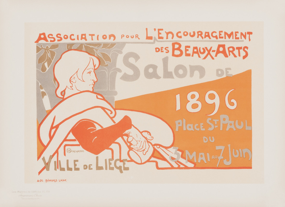 Seated figure in profile; orange, gray