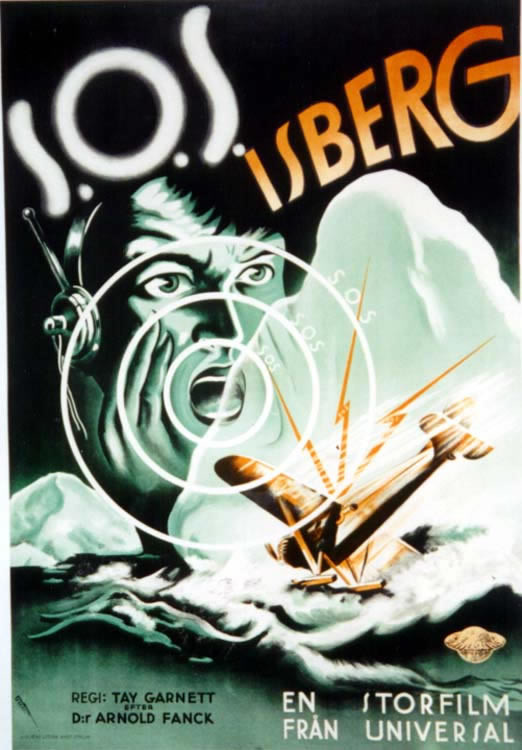 Radioman shouts as airplane crashes into the sea; green, orange, black, white