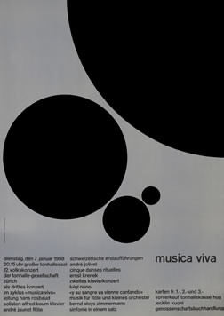 Black circles on grey ground; black, grey