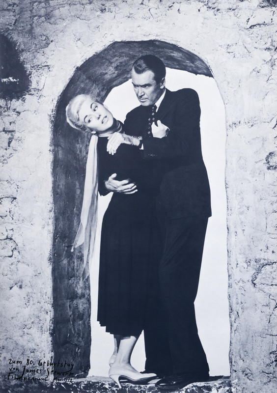 JIMMY STEWART THREATENS GIRL; BLACK, WHITE