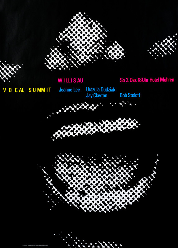 ABSTRACT MOUTH SINGING, NOSE; BLACK, YELLOW, RED, BLUE