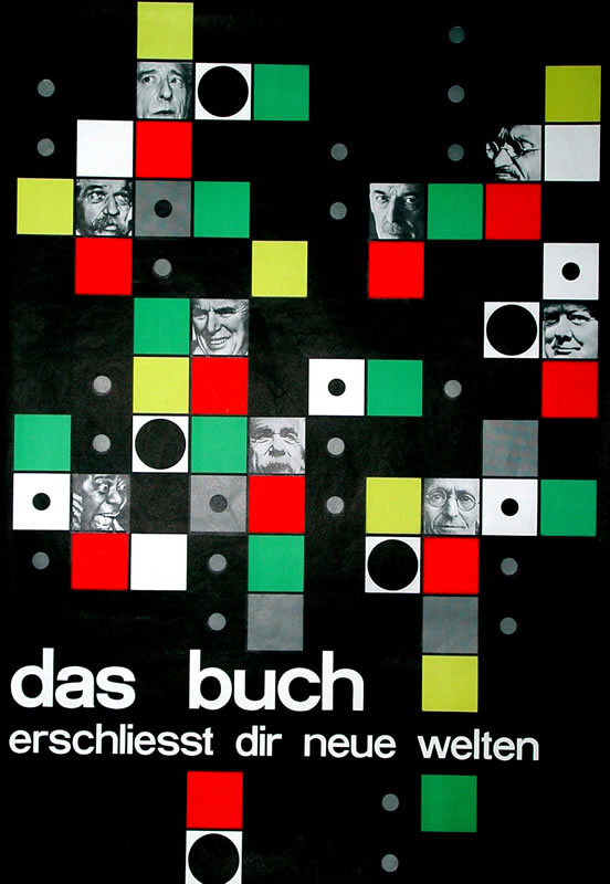 ABSTRACT SQUARES, AUTHORS' PIX; BLACK, GREEN, RED, YELLOW