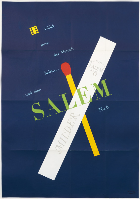 CIGARETTE & MATCH IN "X" with small die/dice; BLUE, WHITE, YELLOW