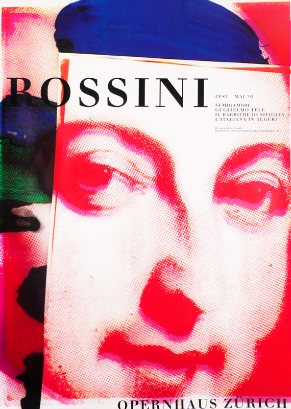 OVER-ENLARGED PHOTO OF MAN; RED, WHITE, BLUE