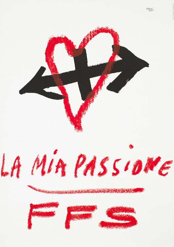 Sketched heart with a black arrow through it; Red, black and white