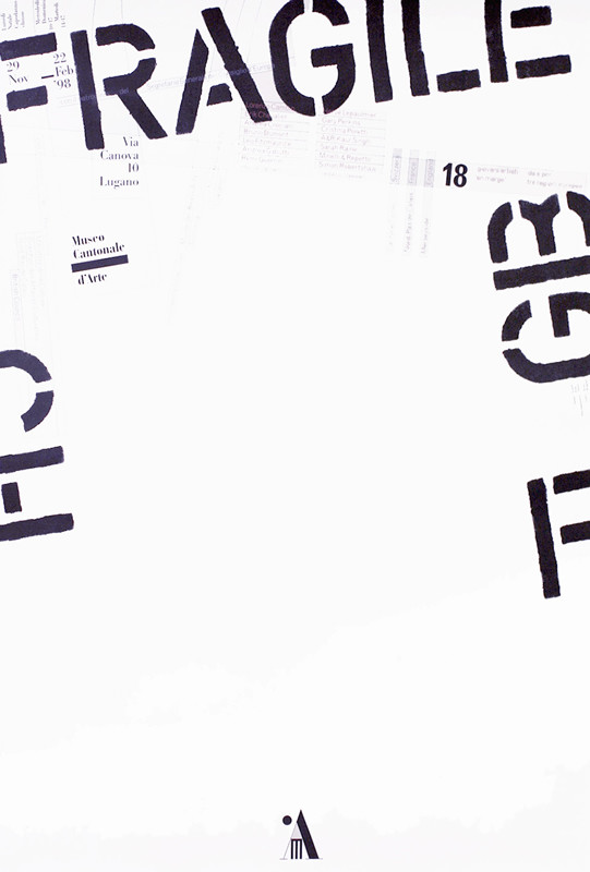 Letters in different typefaces; black, white