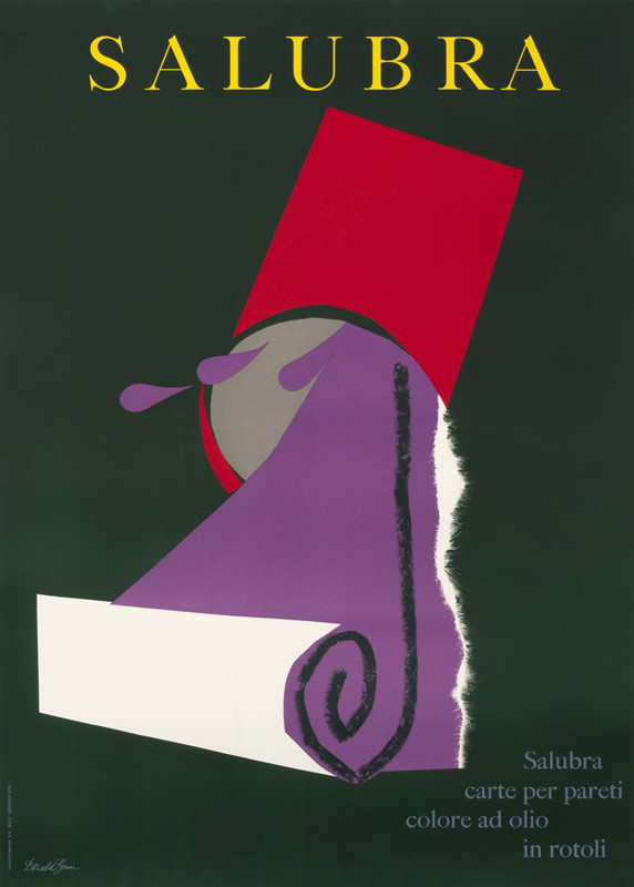 paper roll with color; red, purple, black