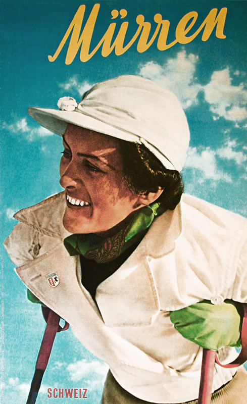 Woman leans on her ski poles