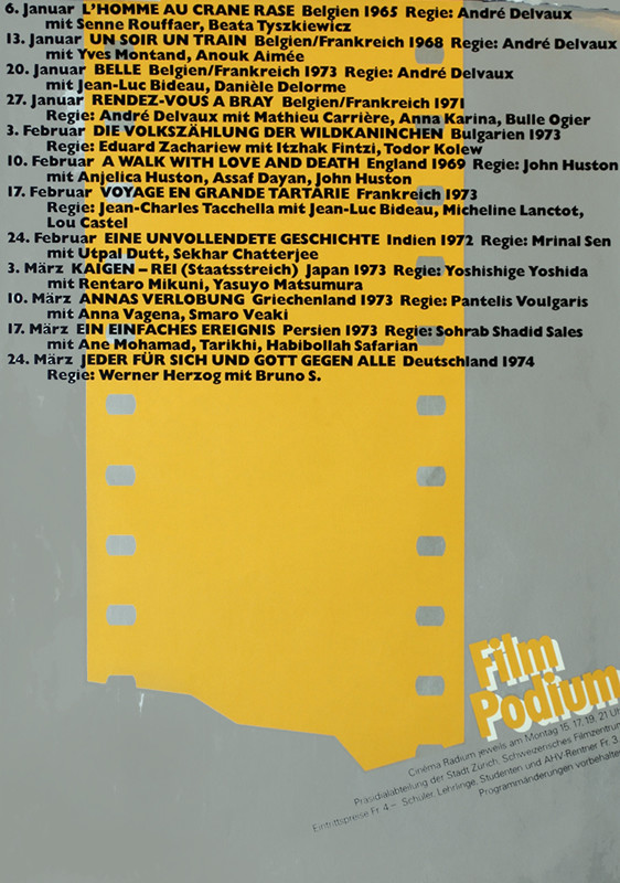 Yellow strip of film on silver