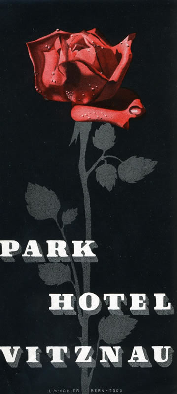 Single rose with leaves and thorns; red, black, white