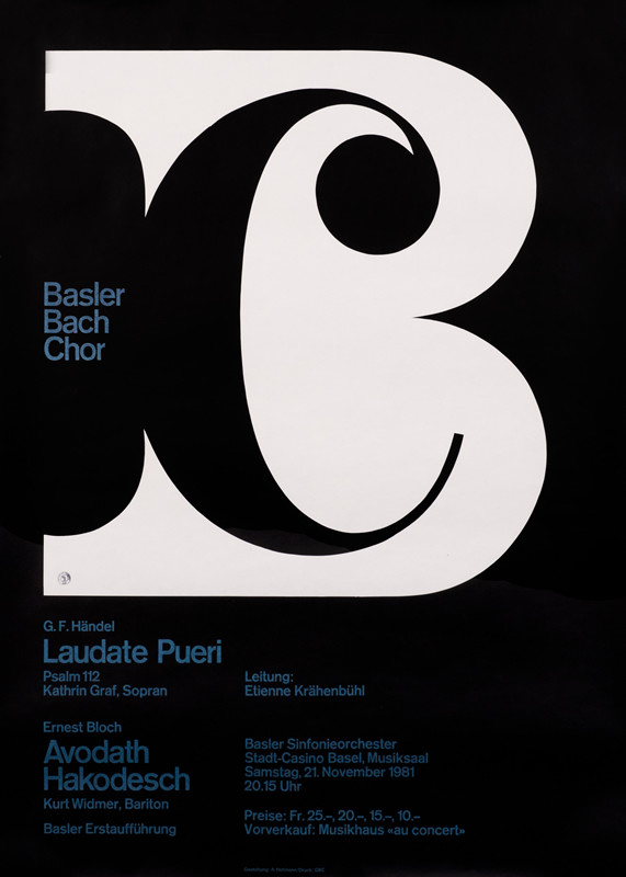 C and B intertwine above text; black, blue, white