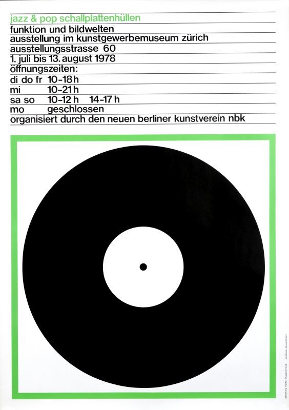 Abstract record; green, black, white