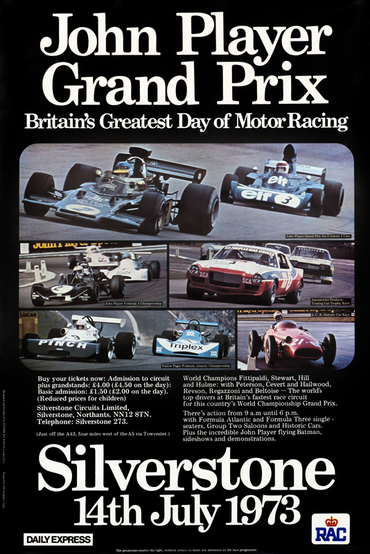 Multiple snapshots of cars collaged together with text surrounding; black, white, red, blue