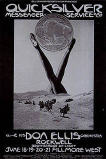 No. 239, image of woman's legs extending from dessert sand, coin inbetween them, Don Ellis, Rockwell, Sha Na Na, Pacific Gas & Electric, Dan Hicks & His Hot Licks, Traffic, Leon Russell; black, white