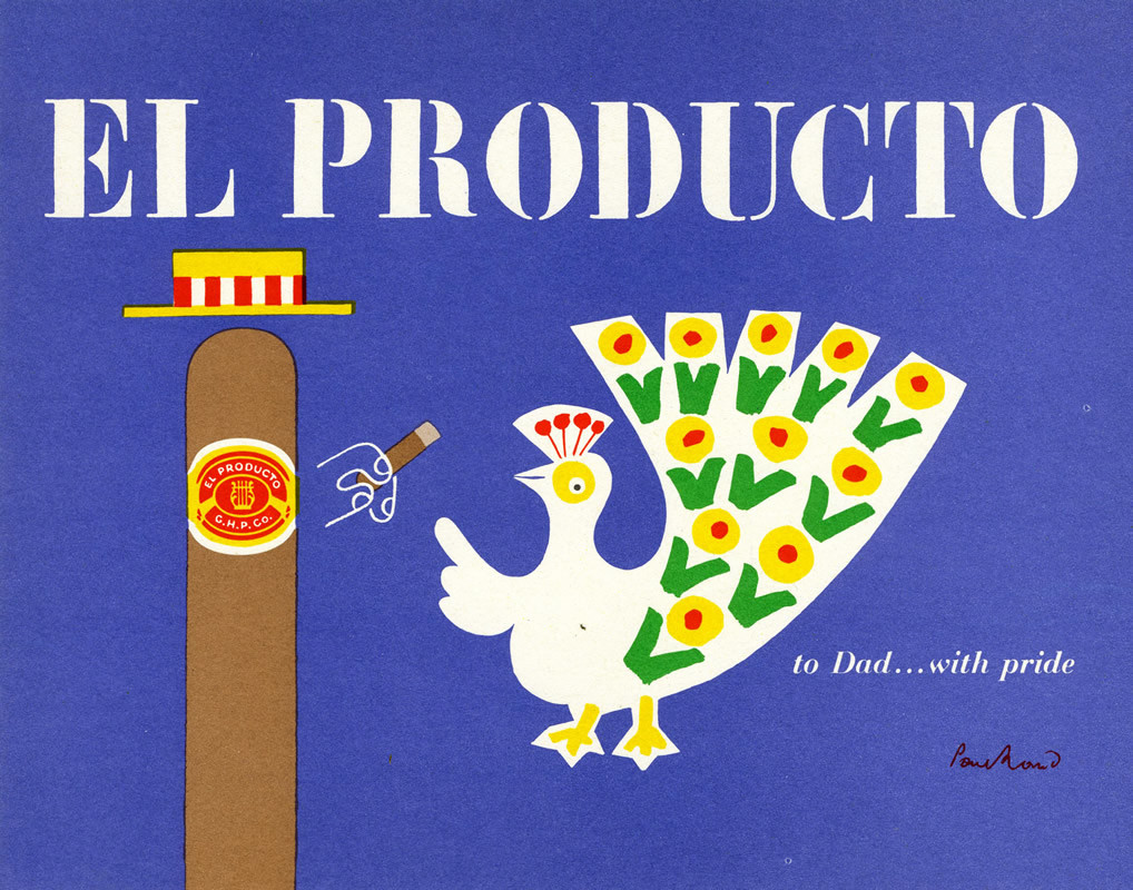 Peacock points to cigar man in a boater hat; blue, green, brown, yellow