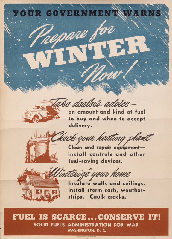 Scenes of winter; red, white, blue