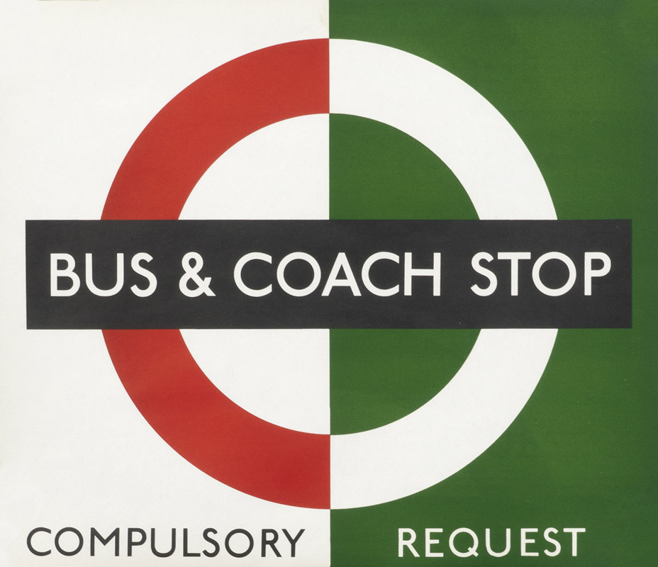 Words with London Underground sign; red, green, white