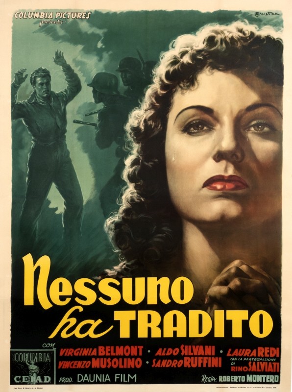WOMAN'S FACE W/SOLDIERS BEHIND; YELLOW, GREEN, RED